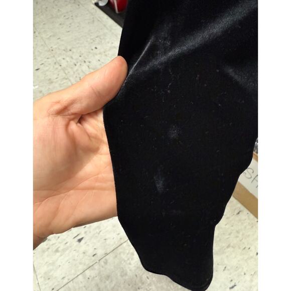 Vintage 90s Express Maxi Dress Women's 5/6 Black Velvet Long Sleeve Whimsygoth - Picture 8 of 8